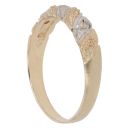 9ct Yellow and White Gold 0.03ct Diamond Fancy Ring