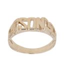 9ct Yellow Gold Son Patterned Signet Ring