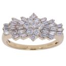 18ct Yellow Gold 1.00ct Diamond Cluster Ring