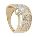 14ct Yellow And White Gold Cubic Zirconia Stone Set Ring