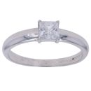 9ct White Gold Cubic Zirconia Single Stone Ring