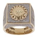 14ct Yellow Gold Monaco NO6/W Cubic Zirconia Signet Ring