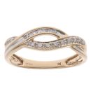 9ct Yellow Gold 0.20ct Diamond Crossover Ring