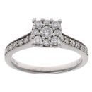 9ct White Gold 0.43ct Brilliant Cut Diamond Cluster Ring