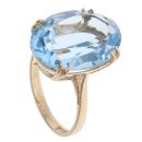 9ct Yellow Gold Blue Topaz Solitaire Ring