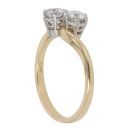 18ct Yellow Gold 0.75ct Brilliant Cut Diamond Two Stone Ring