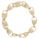 9ct Yellow Gold Patterned Tulip Bracelet 8.5"