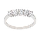 Silver Cubic Zirconia Half Eternity Ring by Icesia