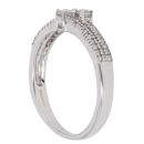 9ct White Gold 0.25ct Brilliant Cut Diamond Two Row Fancy Ring