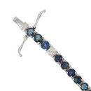 14ct White Gold 1.20ct Brilliant Cut Diamond and Sapphire Tennis Bracelet 7"