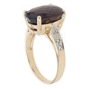 9ct Yellow Gold Garnet And Cubic Zirconia Single Stone Ring