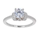 Silver Cubic Zirconia Fancy Solitaire Ring by Icesia