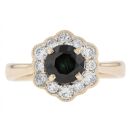 9ct Yellow Gold 0.40cts Diamond And Sapphire Ring