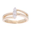 9ct Yellow Gold 0.15ct Diamond Three Stone Crossover Ring