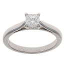 Platinum 0.50ct Princess Cut Diamond Solitaire Ring