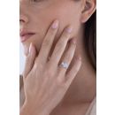 9ct Yellow Gold Aquamarine Look Sky Blue Topaz Diamond Halo Ring