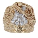 9ct Yellow Gold Cubic Zirconia Saddle Ring