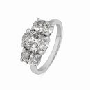 9ct White Gold 2.50ct Oval Cut Trilogy Lab Grown Diamond Ring Lab Grown
