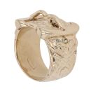 9ct Yellow Gold Double Patterned Buckle Ring