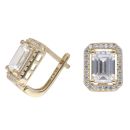 14ct Yellow Gold Cubic Zirconia Cluster Earrings
