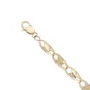 9ct Yellow Gold Patterned And Plain Tulip Bracelet 8.5"