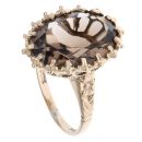 9ct Yellow Gold Smoky Quartz Single Stone Ring