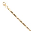 18ct Yellow Gold Double Curb and Bar Bracelet 7.5"