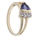 9ct Yellow Gold Lolite and Cubic Zirconia Ring