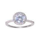 Sterling Silver Cubic Zirconia Solitaire Fancy Ring by Icesia