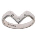 18ct White Gold 0.03ct Brilliant Cut Diamond Wishbone Ring