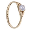 9ct Yellow Gold Cubic Zirconia Single Stone Ring