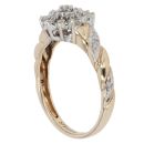 9ct Yellow Gold 0.25ct Brilliant Cut Diamond Twist Cluster Ring
