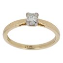 18ct Yellow Gold 0.25ct Princess Cut Diamond Solitaire Ring