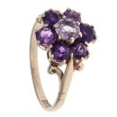 9ct Yellow Gold Amethyst Cluster Ring