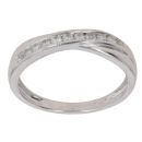 9ct White Gold 0.25ct Brilliant Cut Diamond Crossover Ring