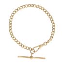 9ct Yellow Gold Albert T-Bar Bracelet 7"