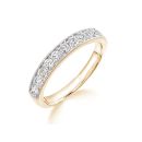 9ct Yellow Gold 0.33ct Natural Diamond Half Eternity Ring with Milgrain Detail