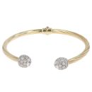9ct Yellow Gold Cubic Zirconia Twisted Torque Bangle