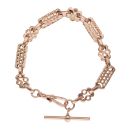 9ct Rose Gold Stars and Bars Bracelet 7.5"