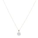9ct Yellow Gold Cubic Zirconia Cluster Pendant and Chain 18"