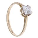 9ct Yellow Gold Cubic Zirconia Single Stone Ring