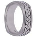 Silver Herringbone Square Signet Ring By Icesia