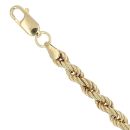 Gold Plated Silver Rope Bracelet 7"