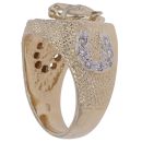 9ct Yellow Gold Cubic Zirconia Horseshoe Ring