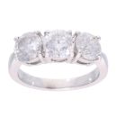 18ct White Gold 3.11ct Diamond Trilogy Ring