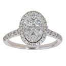 18ct White Gold 0.70ct Brilliant Cut Diamond Cluster Ring