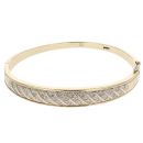 9ct Yellow Gold 0.15ct Diamond Hinged Bangle