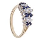 14ct Yellow Gold Blue Gemstone and Cubic Zirconia Cluster Ring