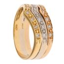 18ct Yellow White and Rose Gold 0.20ct Brilliant Cut Diamond Wishbone Ring