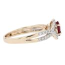 9ct Yellow Gold 0.31ct Diamond And Ruby Ring